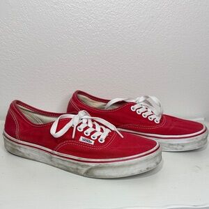Red vans sneakers! Size M 7 W 8.5